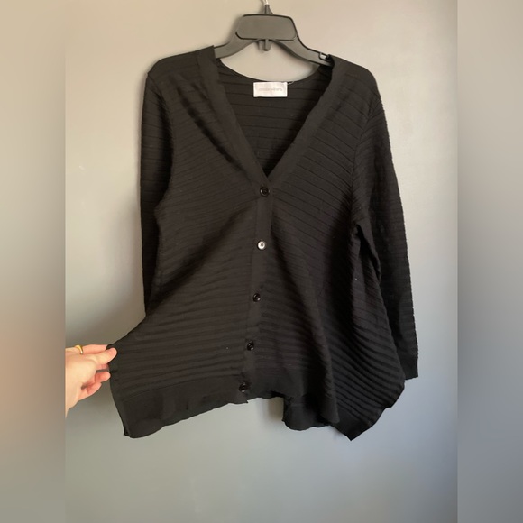 Christian Wijnants Ribbed V-Neck Virgin Wool Cardigan Size Medium - Picture 2 of 8